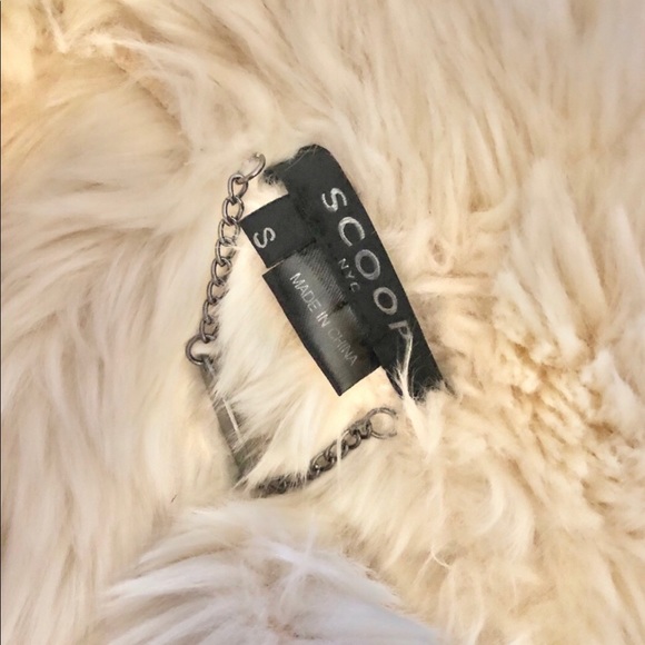 Scoop NYC white faux fur shearling vest - Picture 3 of 5